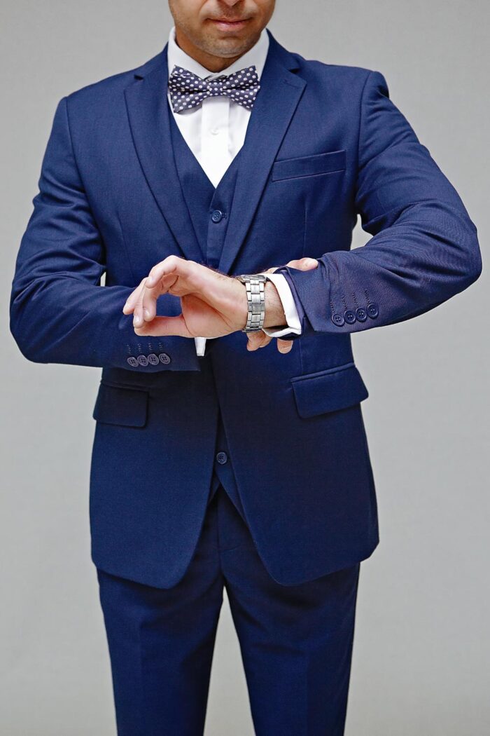 Blue slim fit suit BTM 504 2