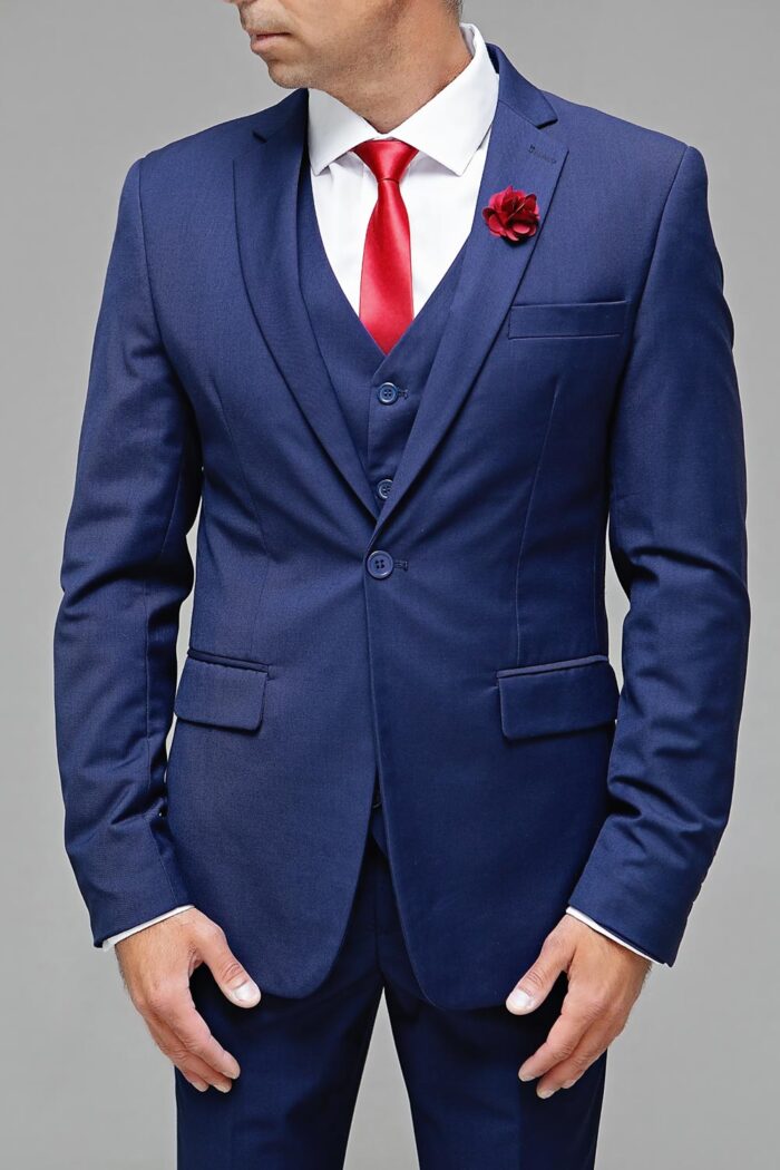 Blue slim fit suit BTM 504 3