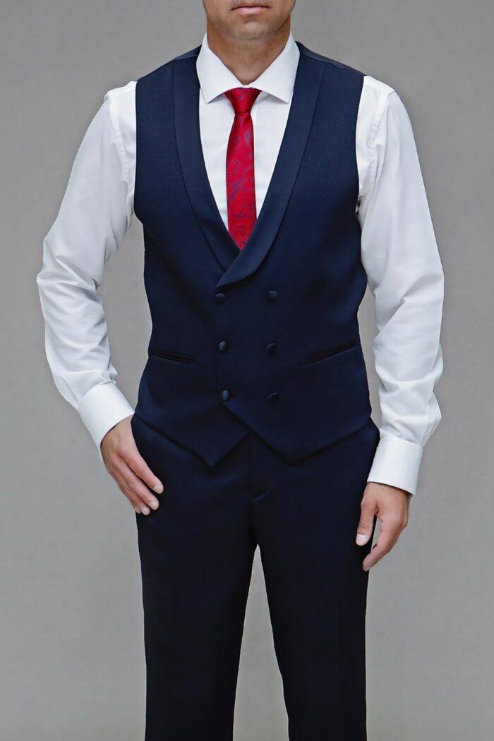 Navy Blue waistcoat with lapel BTM 516 3
