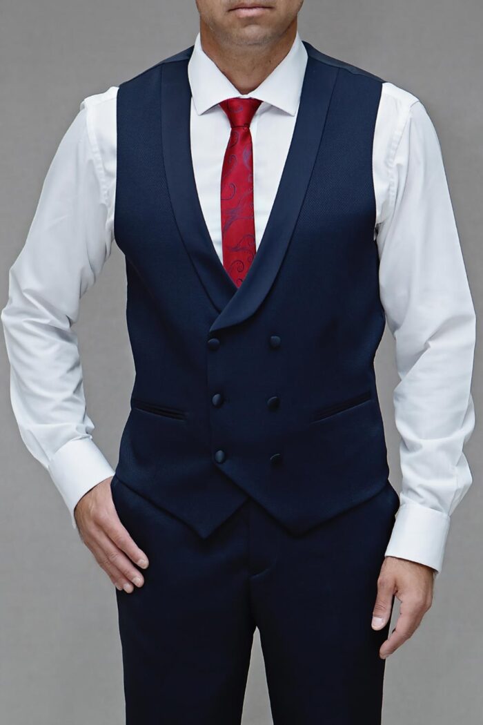 Navy Blue waistcoat with lapel BTM 516 4