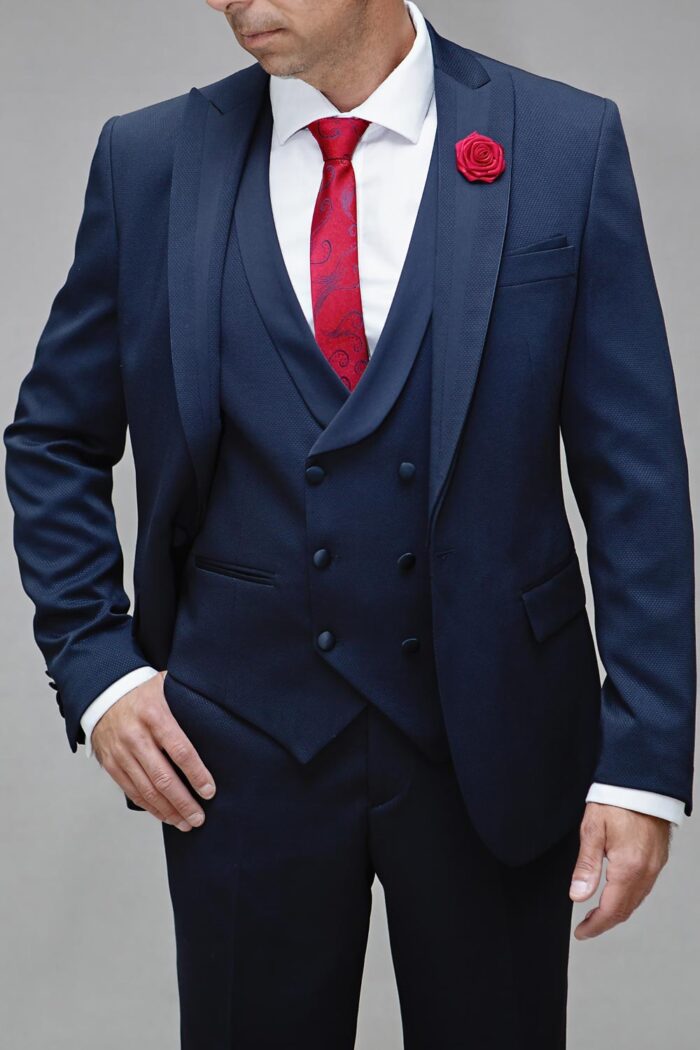 Navy Blue waistcoat with lapel BTM 516 5