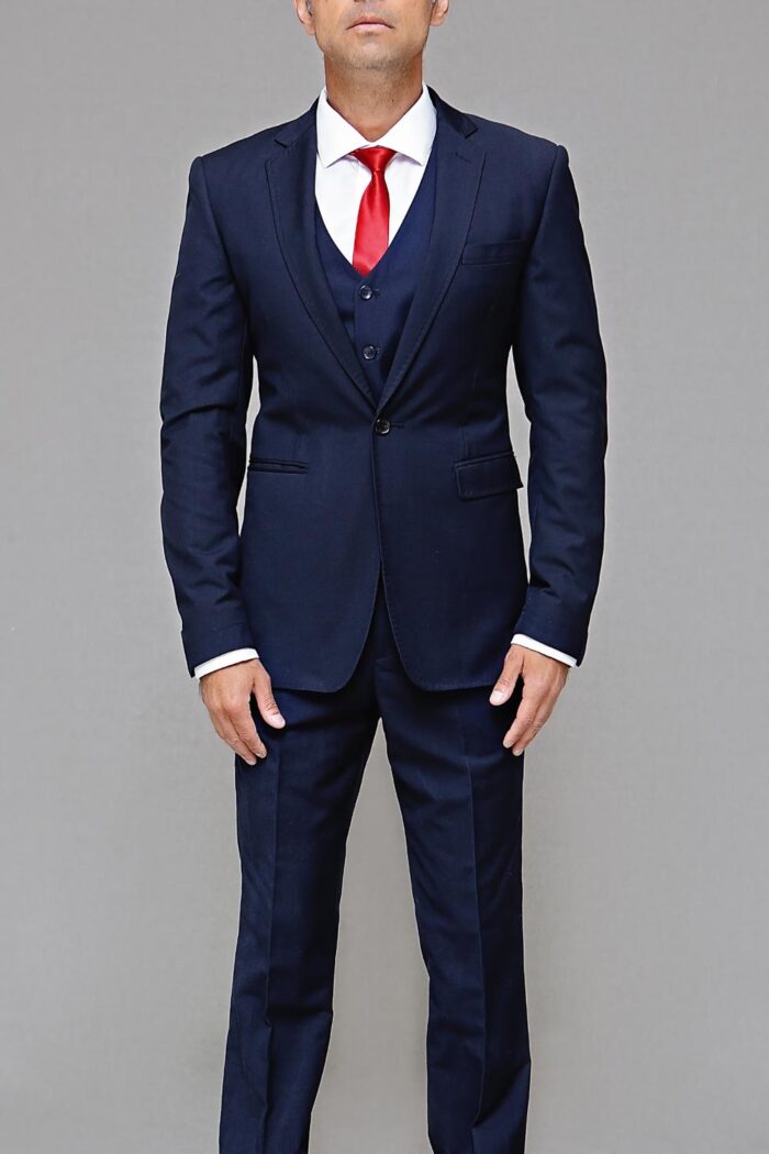 Navy blue slim fit suit BTM 505 3