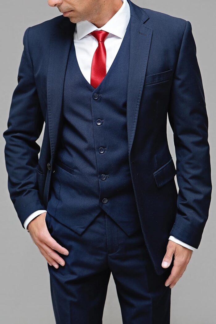 Navy blue slim fit suit BTM 505 4