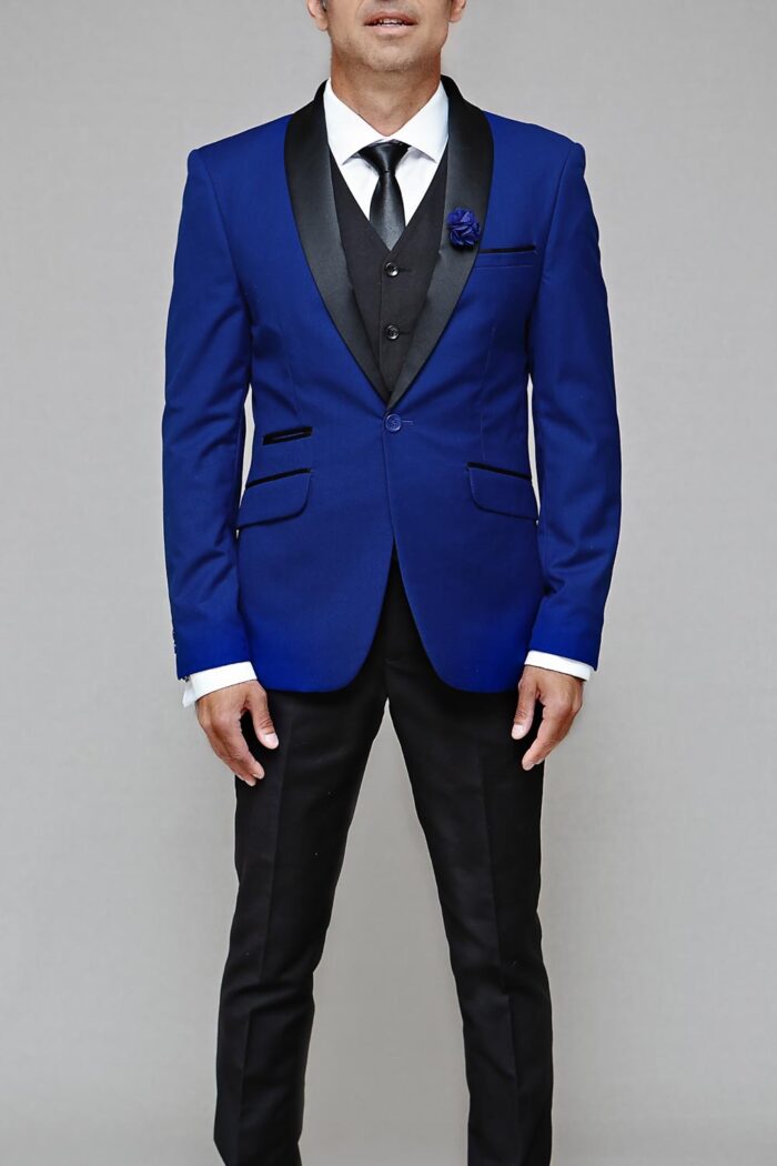Royal blue Tux with black lapel BTM 503 1