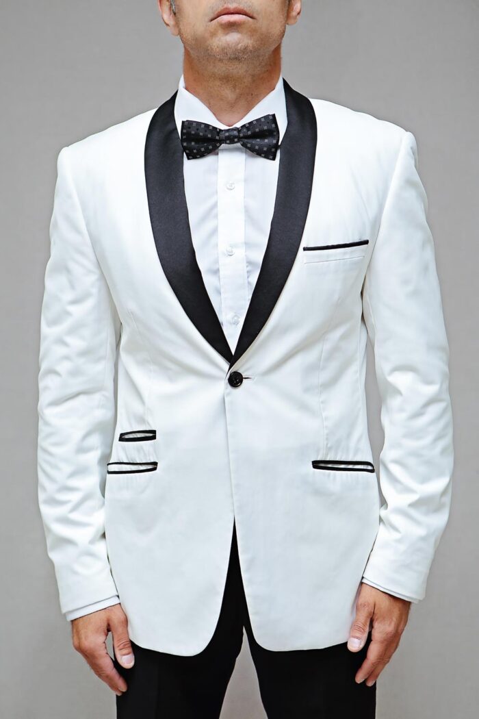 White Tuxedo with black lapel BTM 502 3