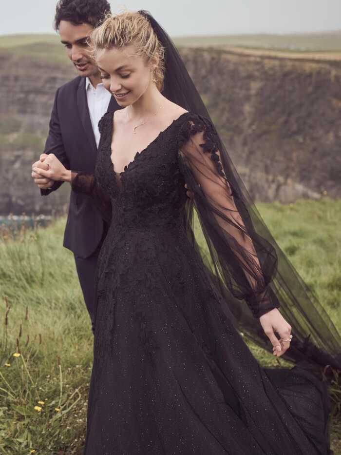 Rebecca Ingram Alexandria A Line Wedding Dress 23RS061A01 PROMO5 BLK